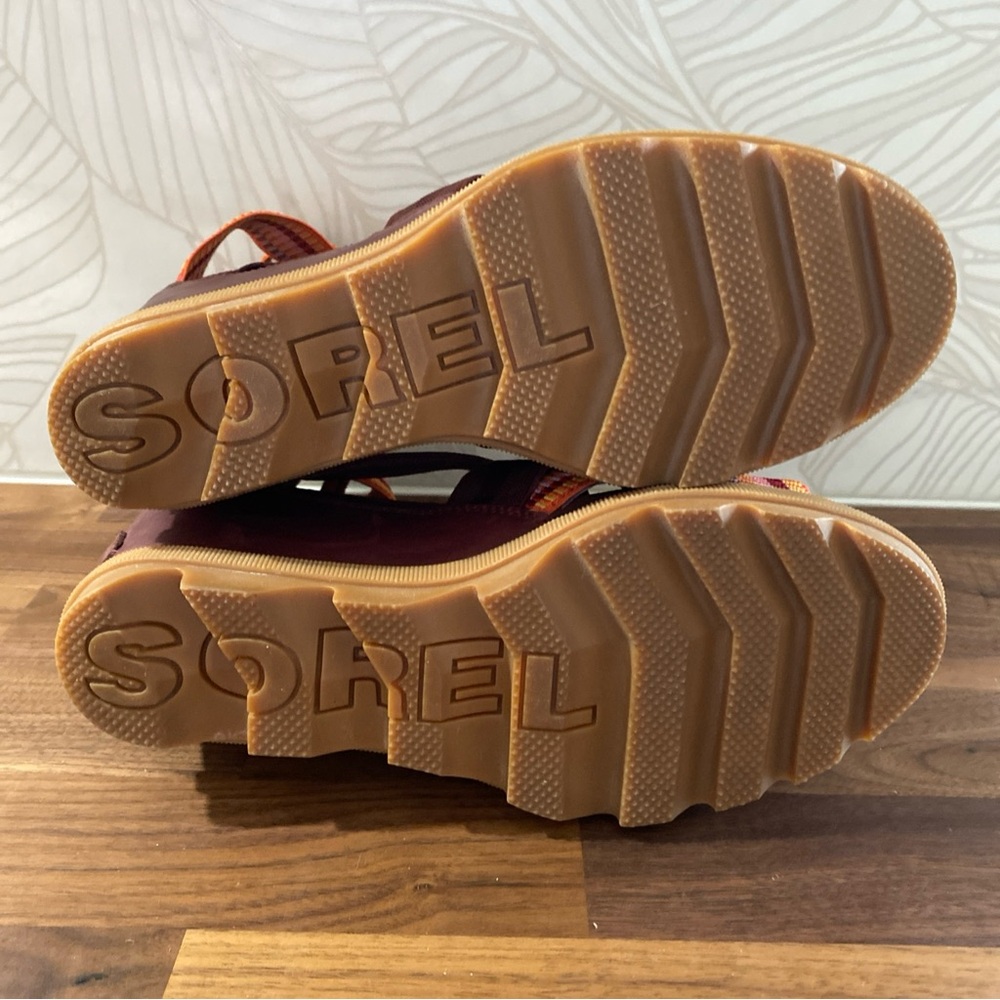 Sorel Women's Joanie II Sport Sandals Size 9 Ankle Strap PERFECT Burgundy Orange - Picture 7 of 7